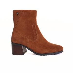 NEW VALDINI women's beau suede ankle boots in rust